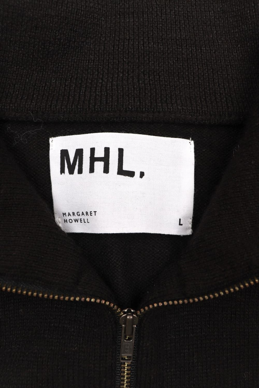 MHL 드라이 울 린넨 집업 니트 블랙 상품이미지6
