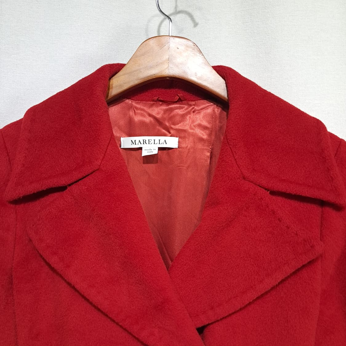 CL282 L 마렐라 00s 이태리판 울캐시미어 벨티드 레드 코트 상품이미지2