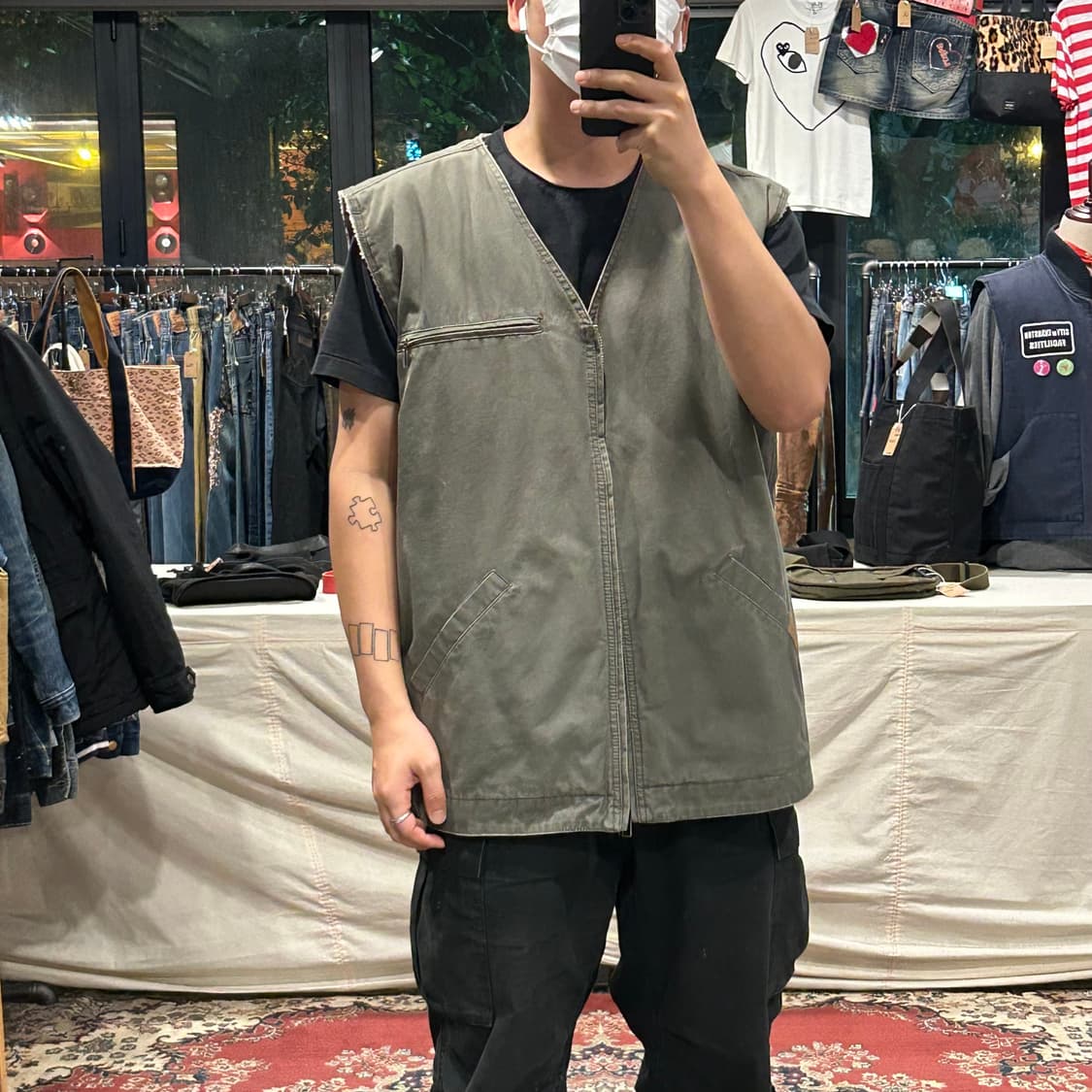 XXL) CABELAS USA 덕캔버스 워크웨어 셰르파 조끼 베스트 상품이미지9
