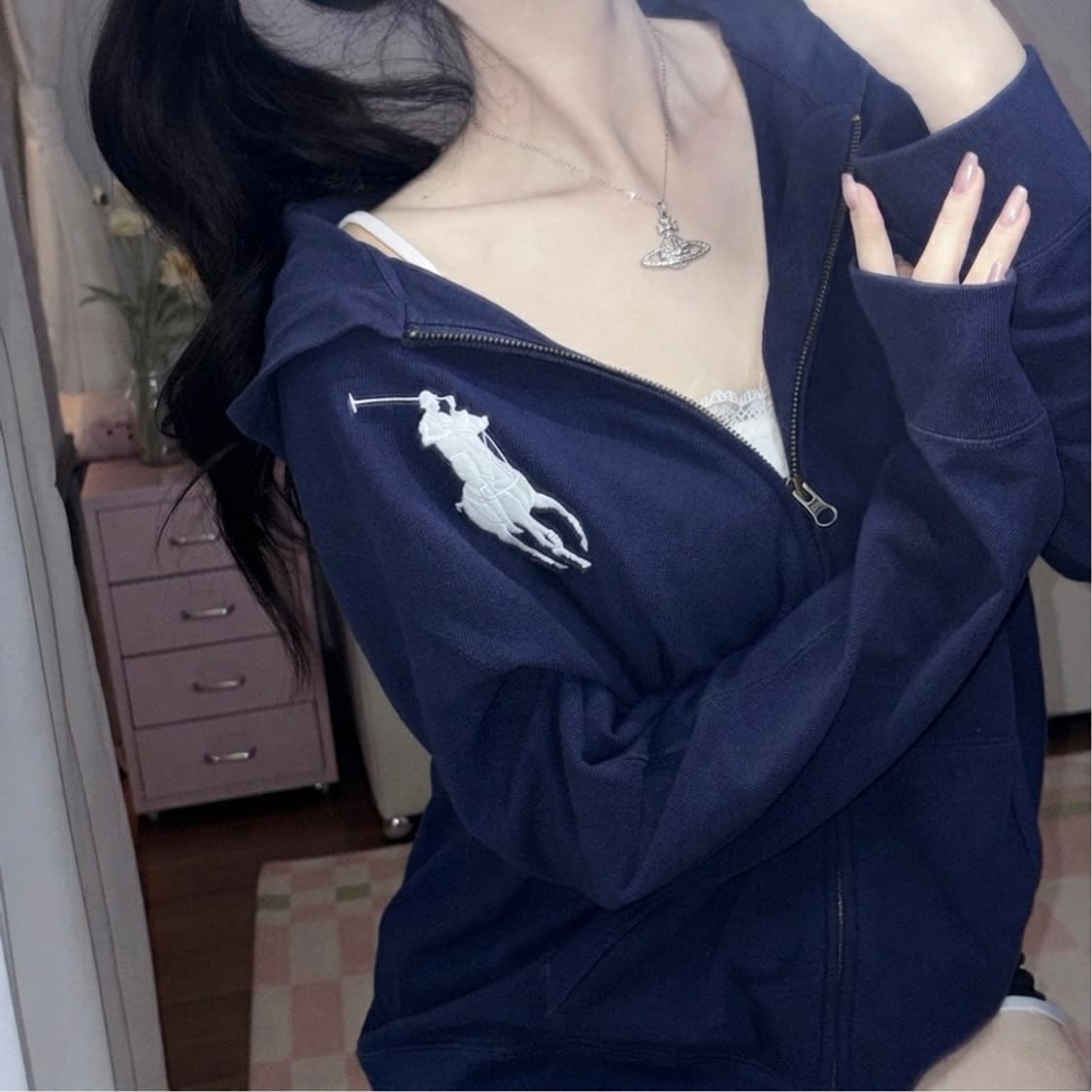 🐰폴로 랄프로렌 빅포니 네이비 코튼 후드집업🪽 상품이미지3
