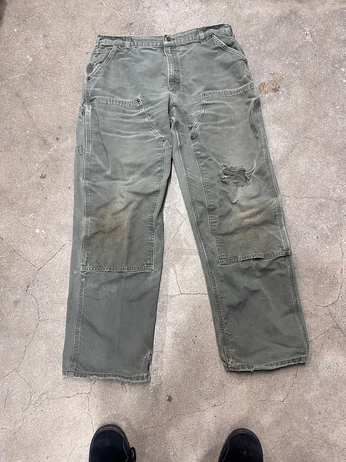 칼하트 더블니 모스그린 덩가리핏 상품이미지1