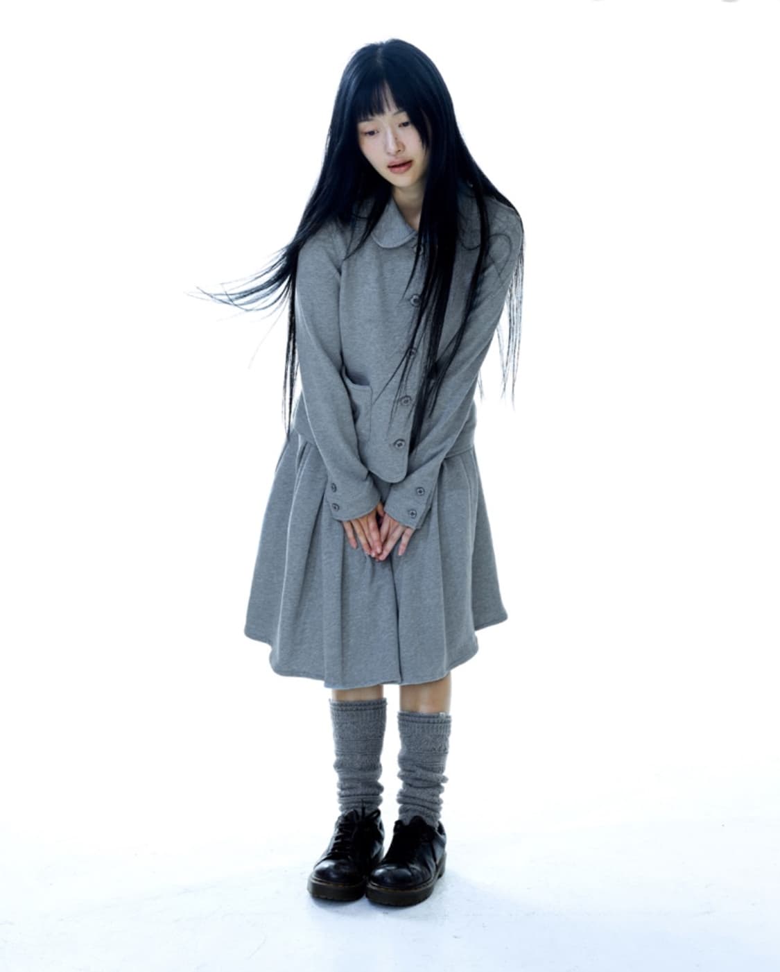 코이세이오 코지 스웻 자켓 스커트 셋업 그레이 상품이미지1