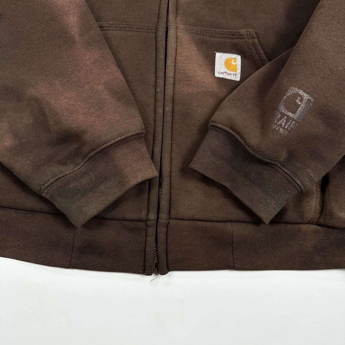 칼하트 써멀 브라운 타이다이 후드집업 (실측 XXL) 상품이미지5