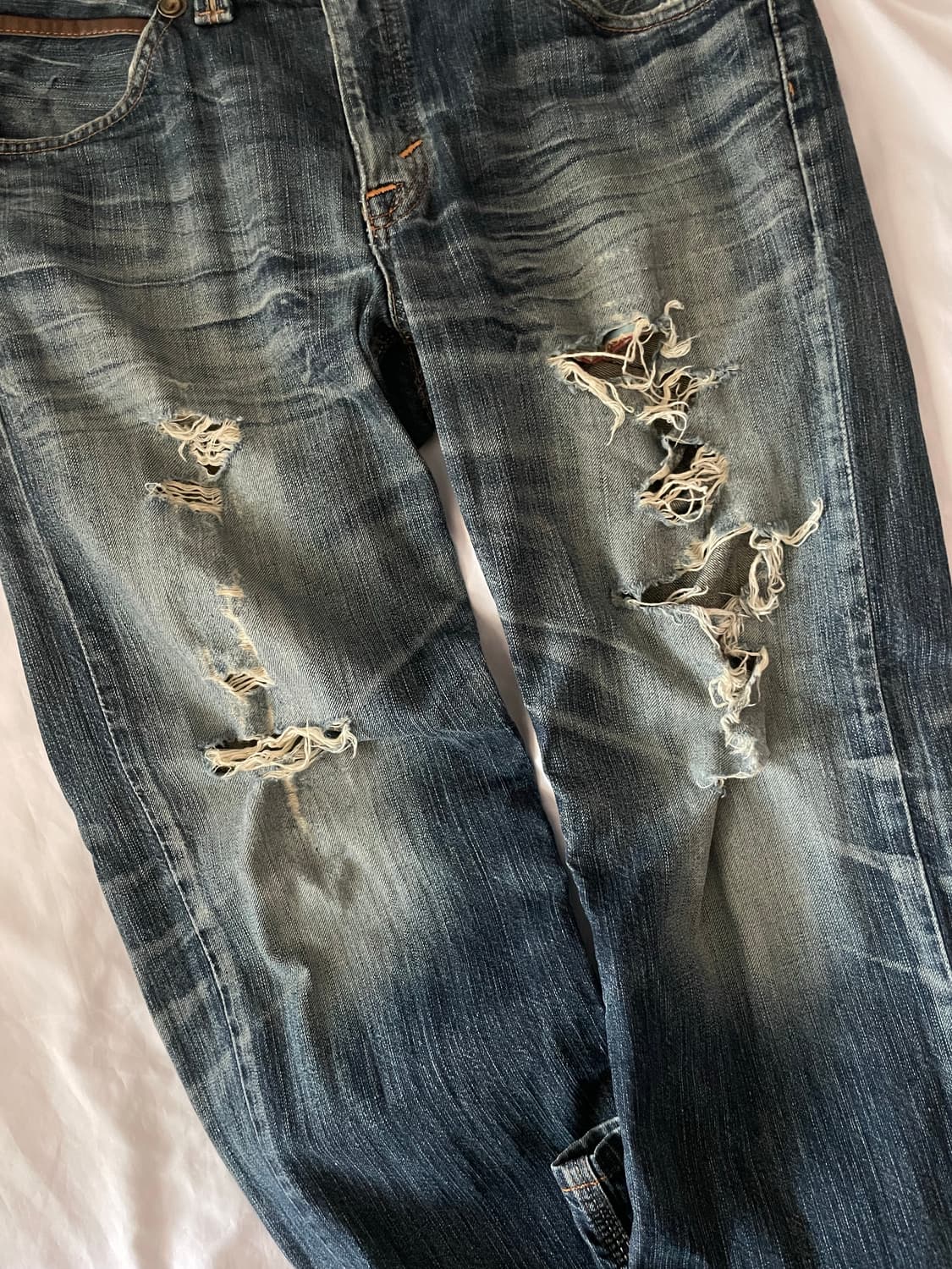 빈티지 y2k 에드윈 데미지 데님 팬츠 보헤미안 상품이미지4