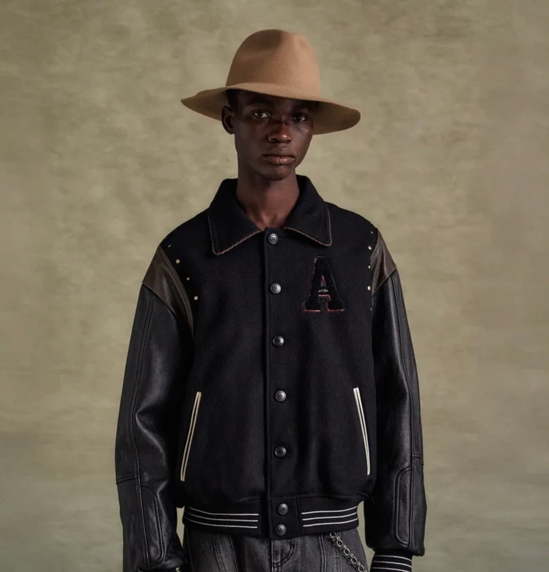 앤더슨벨 레더 바시티자켓 상품이미지1