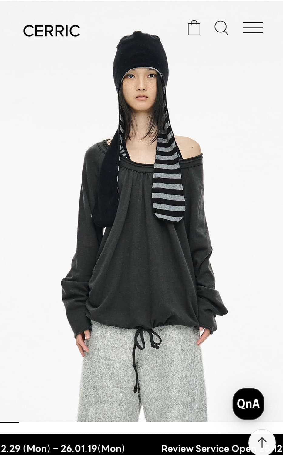 세릭 cerric 라운드 햄스트링 탑 차콜 상품이미지1