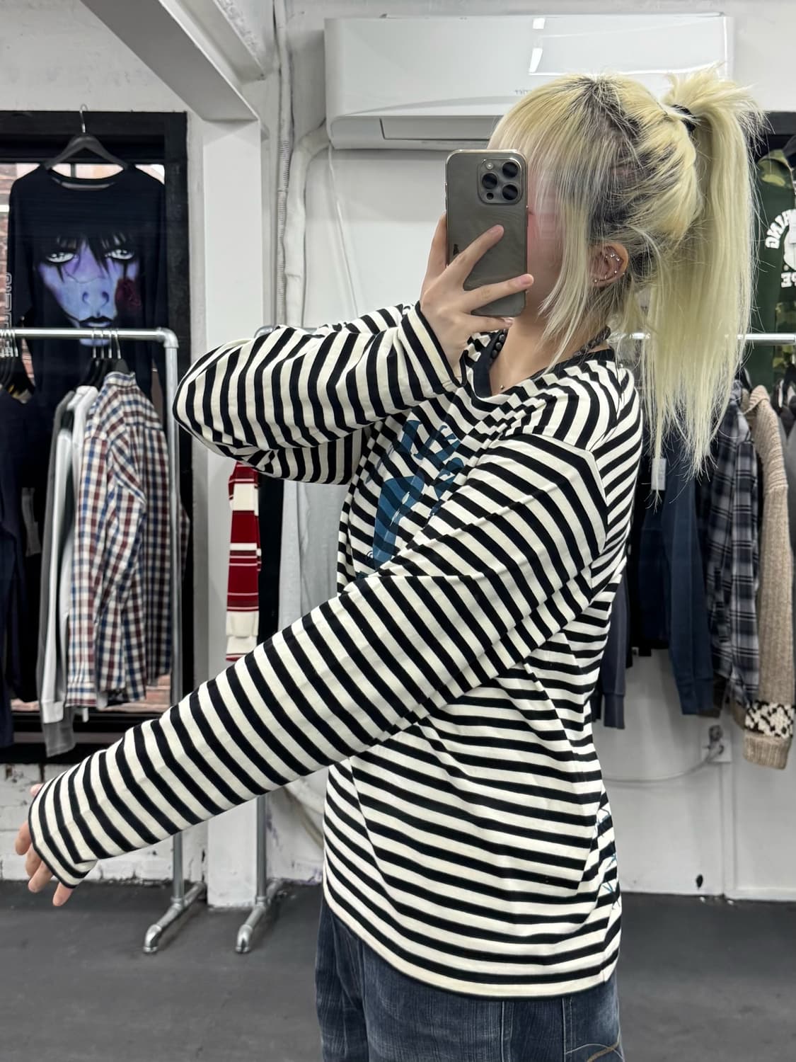 베이프 스트라이프 컬리지 롱슬리브 상품이미지6