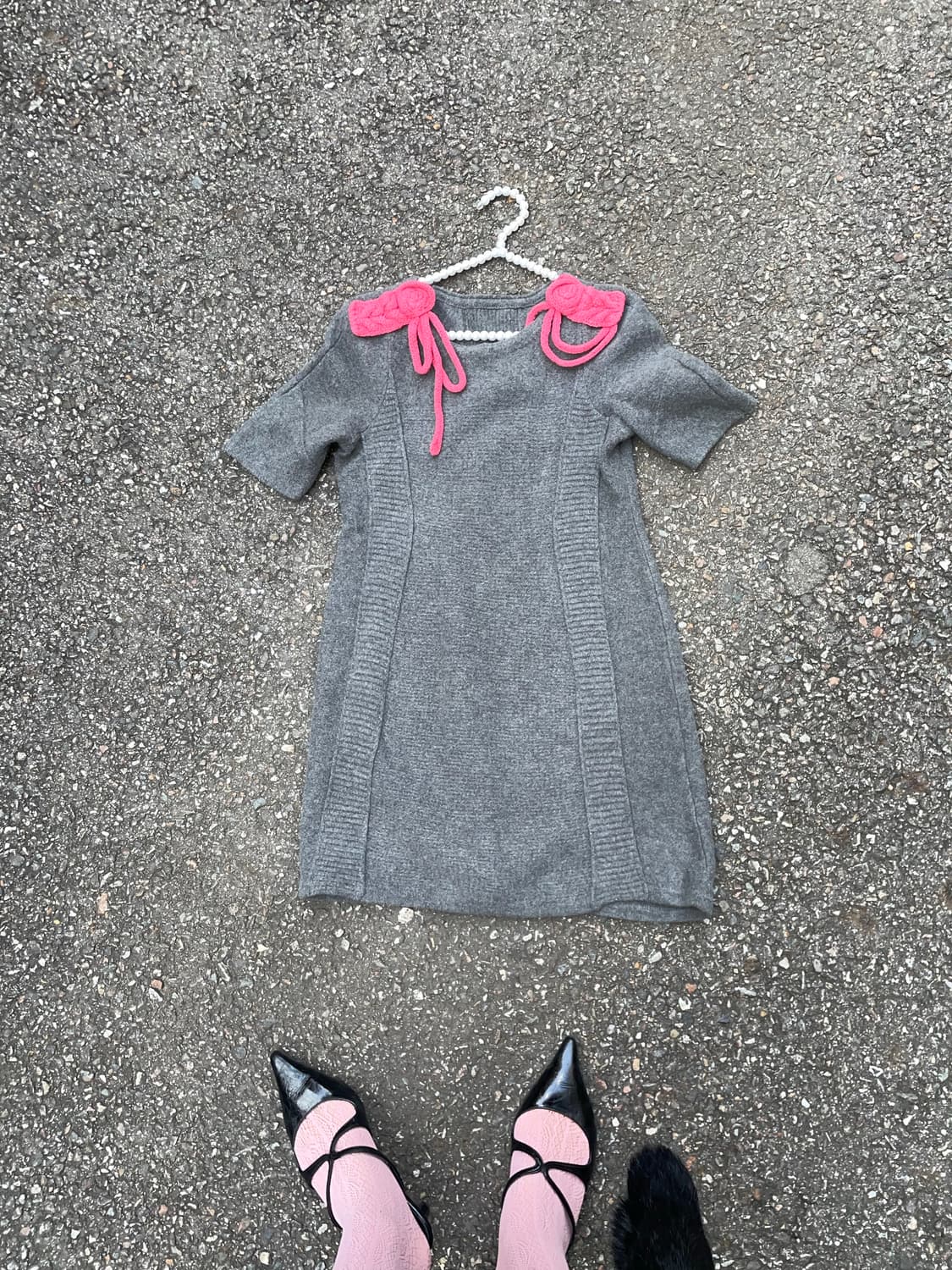 Pink knot wool midi dress 상품이미지2