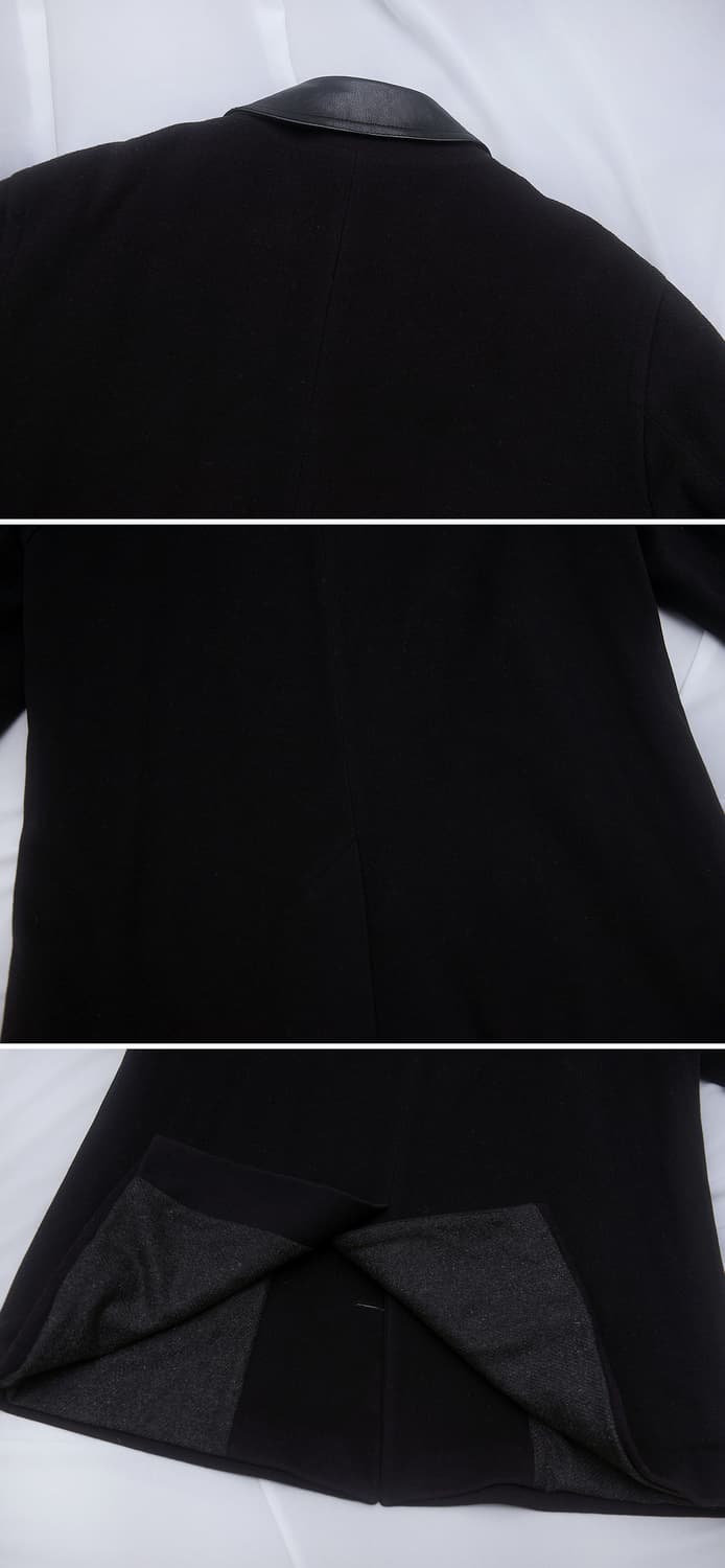 휴고 보스 가죽 넥카라 버진울 캐시미어 싱글 맥코트 (100-105) 상품이미지5