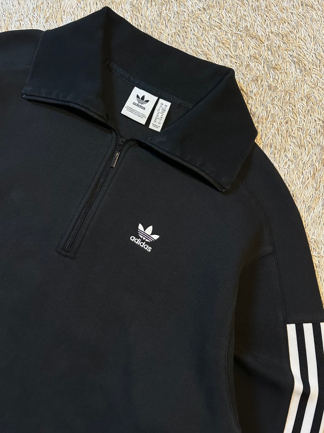 아디다스 ADIDAS 락업 하프 반집업 맨투맨 블랙 상품이미지2