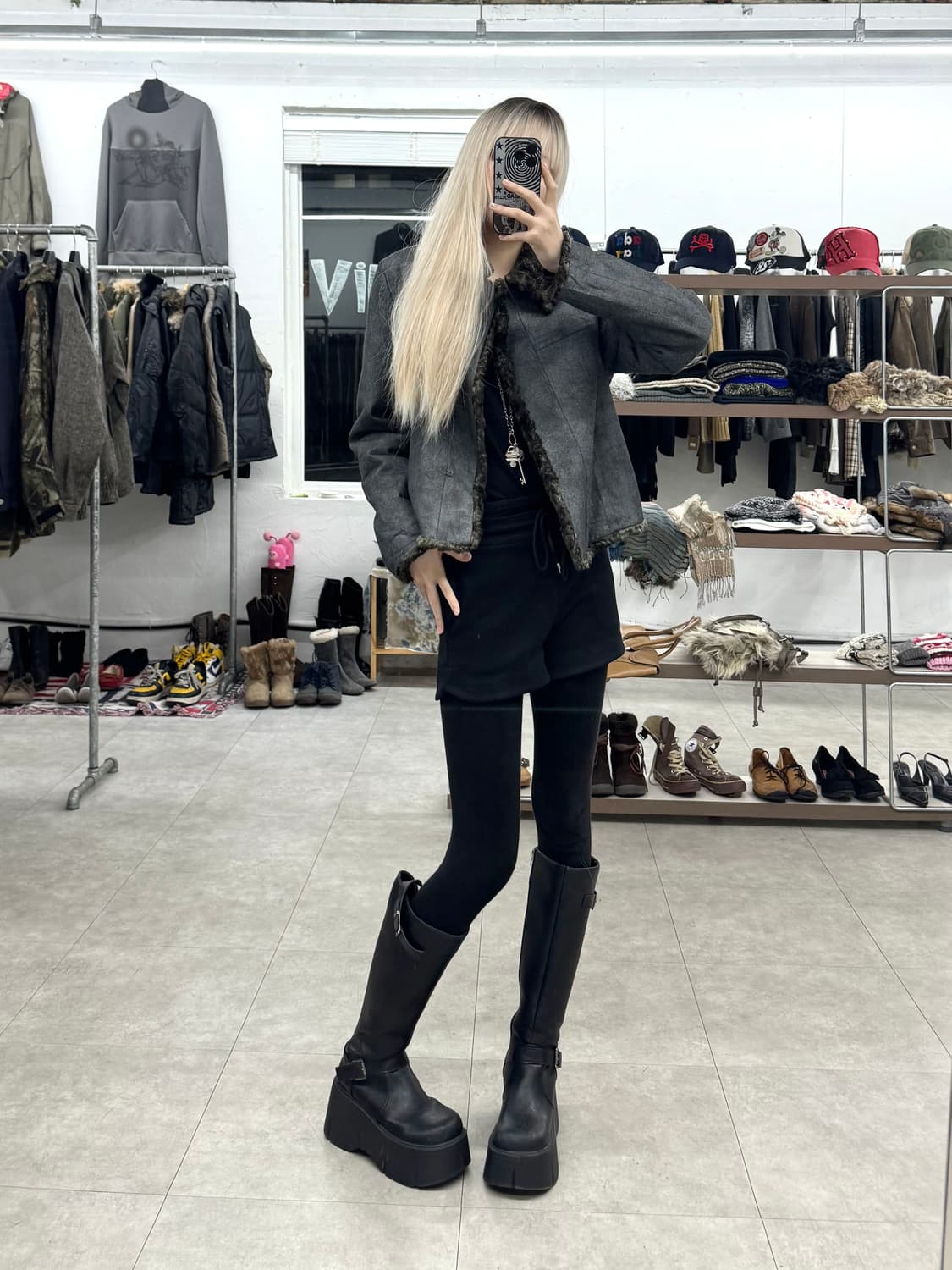 Stencil 퍼 트리밍 자켓 상품이미지1