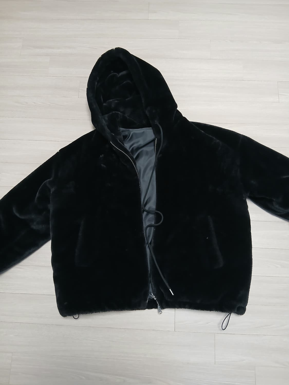 덴아워 밍크퍼 후드집업 상품이미지1