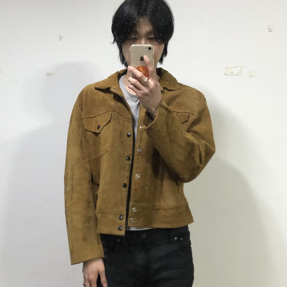 1970s 구케이 더티워시드 레더 트러커 자켓  상품이미지3