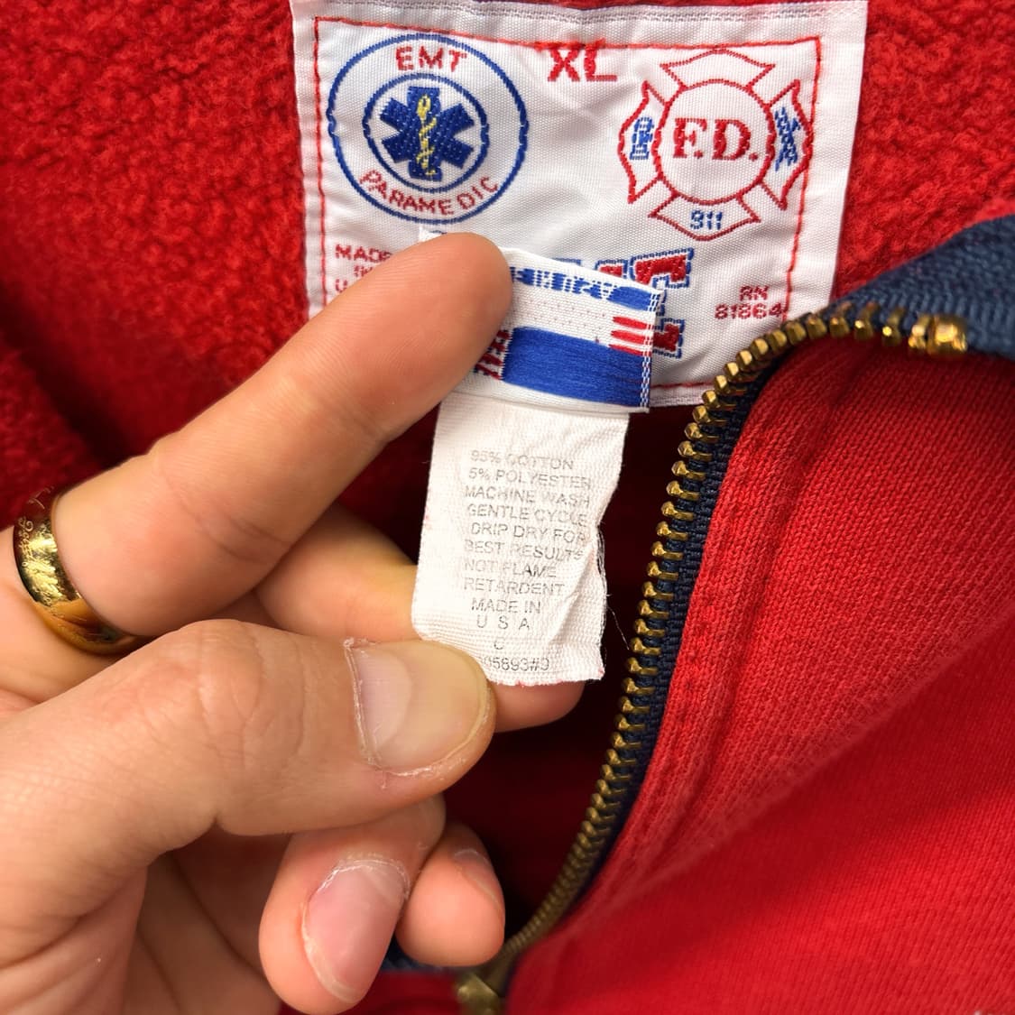 90s 오리지널 USA EMT 디페인더 워크 반집업 스웻셔츠 N1224 상품이미지9