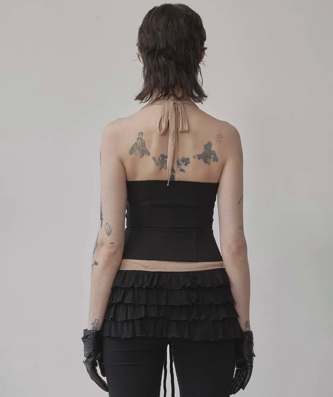 Farm Corset Halter Top Black/Skin 상품이미지3