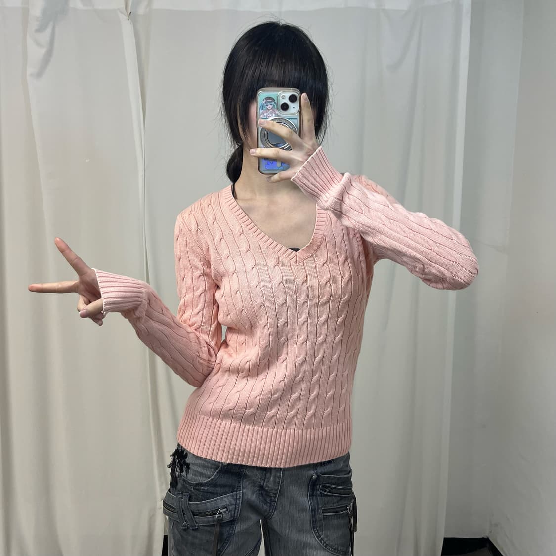 Tommy Hilfiger apricot cable knit 상품이미지2