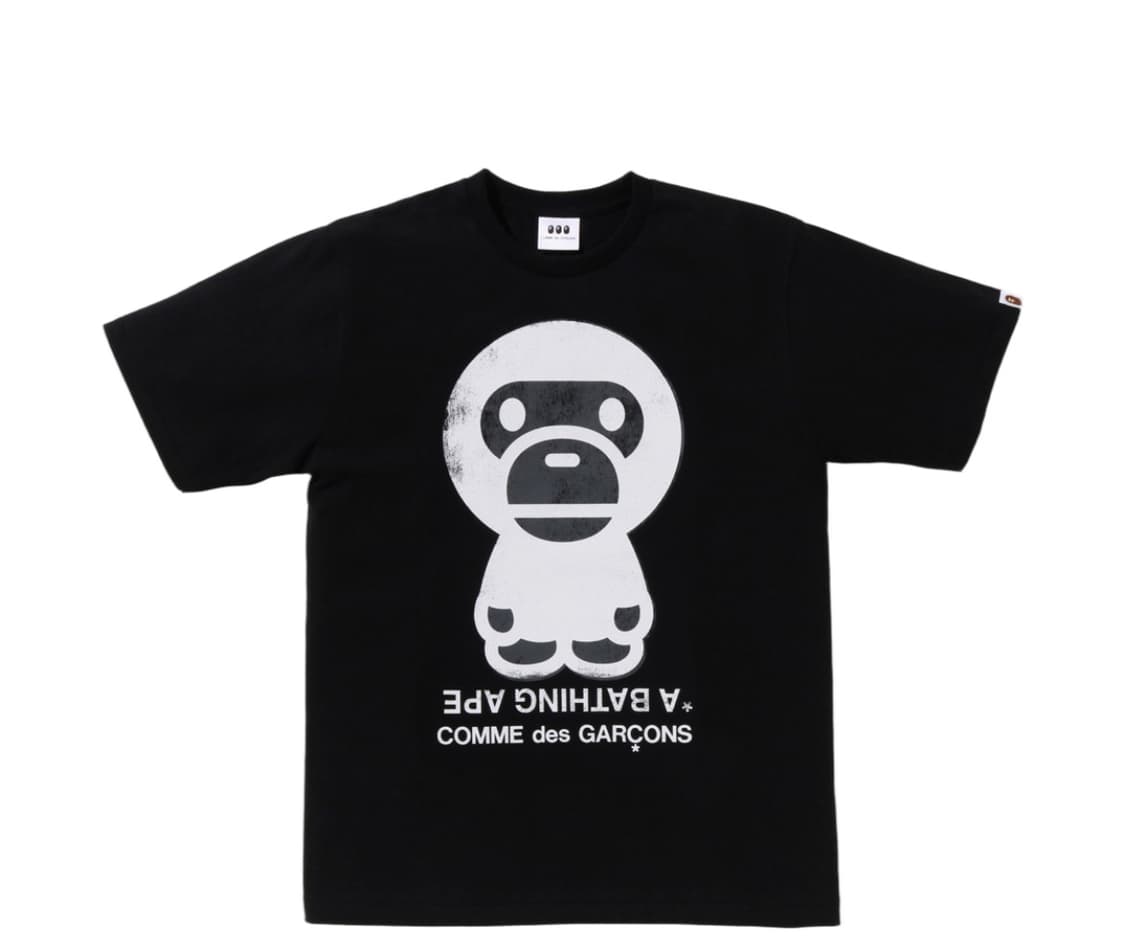 베이프 x 꼼데가르송 오사카 빅 베이비 마일로 티셔츠 블랙 상품이미지1
