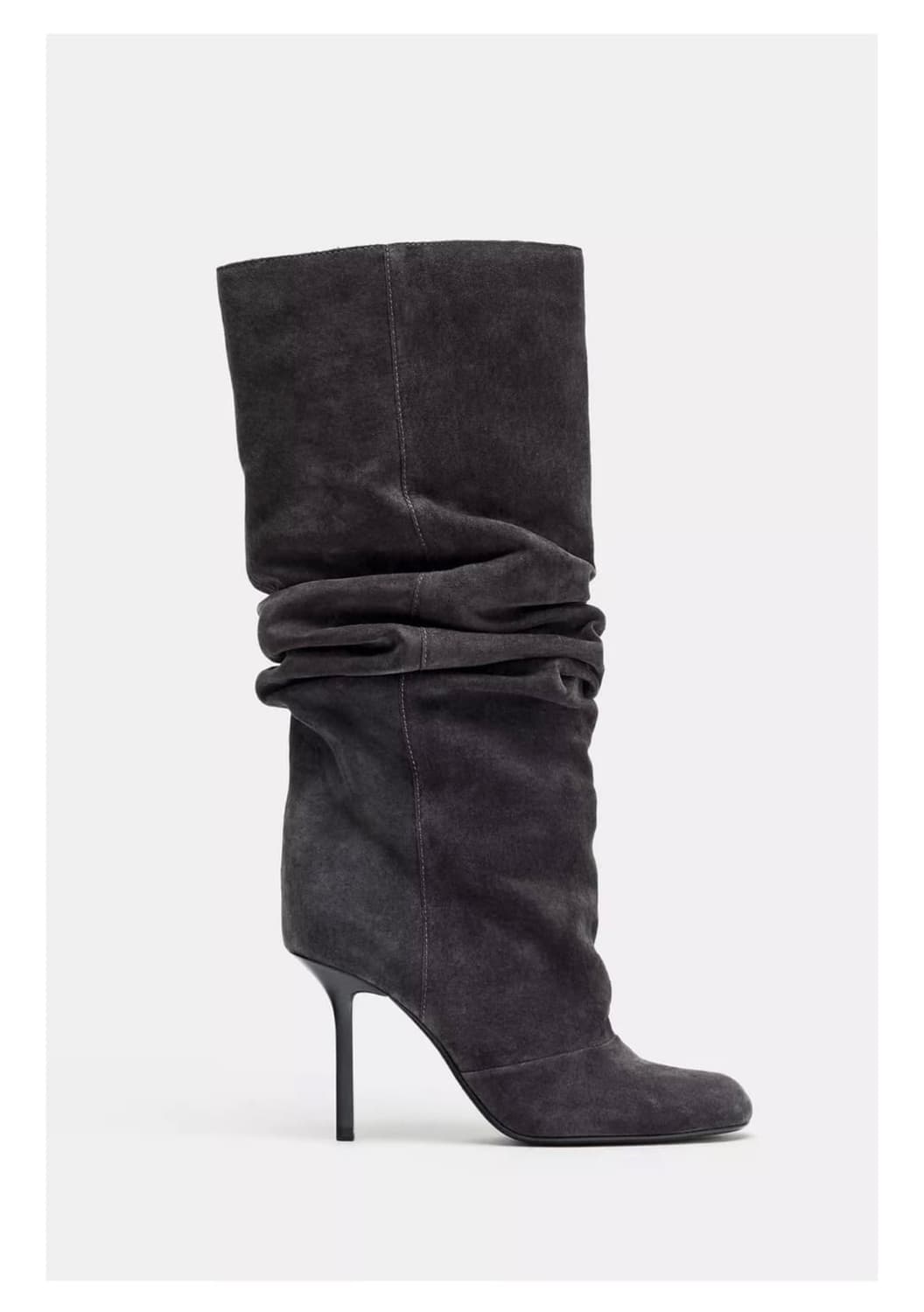 ZARA 그레이 셔링 레더 부츠 상품이미지1