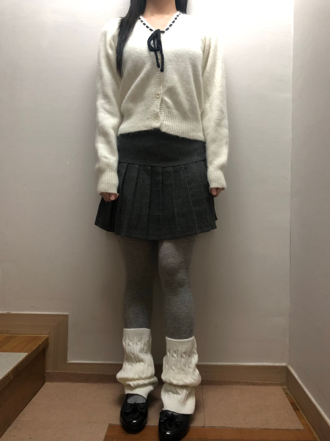 빈티지 화이트 리본 가디건 상품이미지3