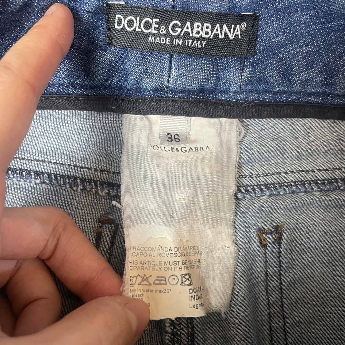 (36) 돌체앤가바나 페인팅 워싱 슬림핏 데님 팬츠 상품이미지5