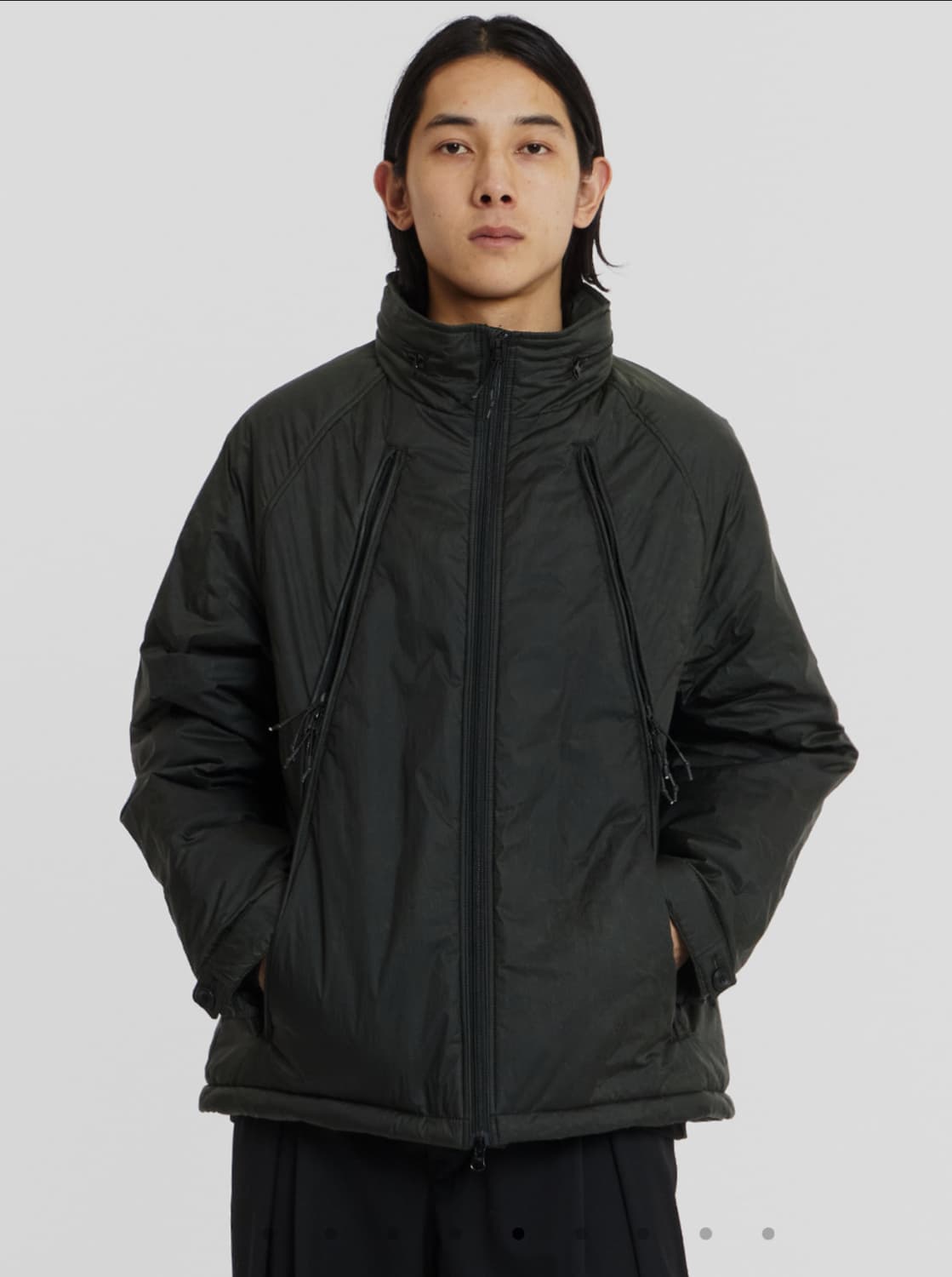 새상품)언어펙티드 패디드 오블리크 집 점퍼 크랙그린 상품이미지9