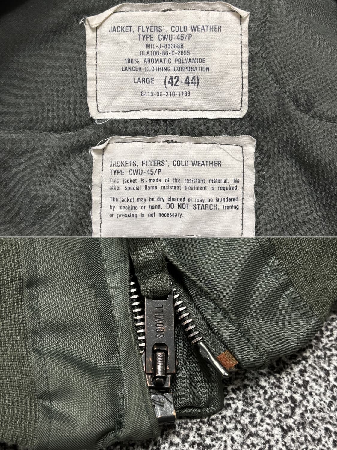 80s 오리지널 cwu-45p 플라이트 자켓 초기형 상품이미지4