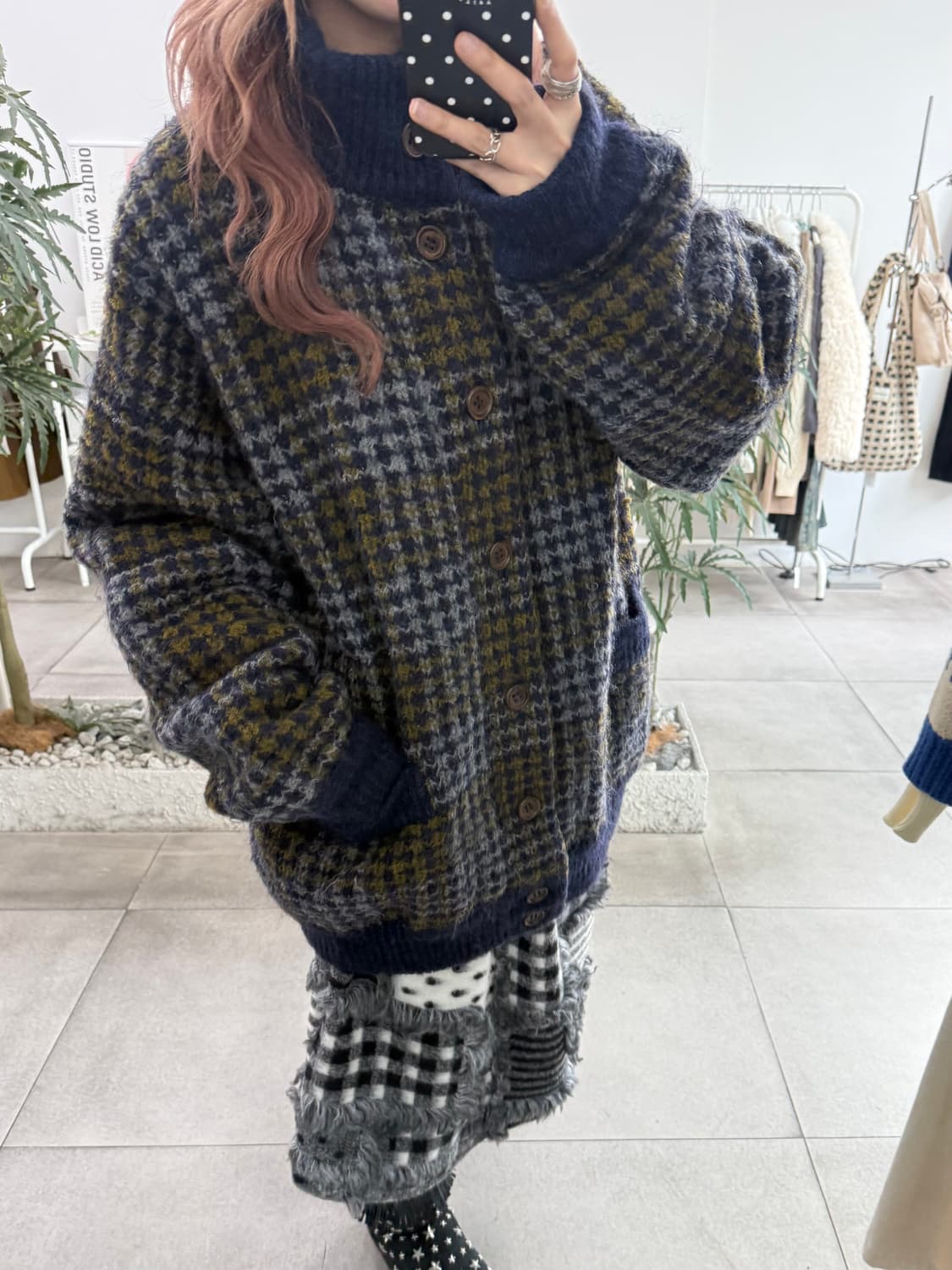 미쏘니 리버시블 울 모헤어 니트 패딩 점퍼 자켓 상품이미지2