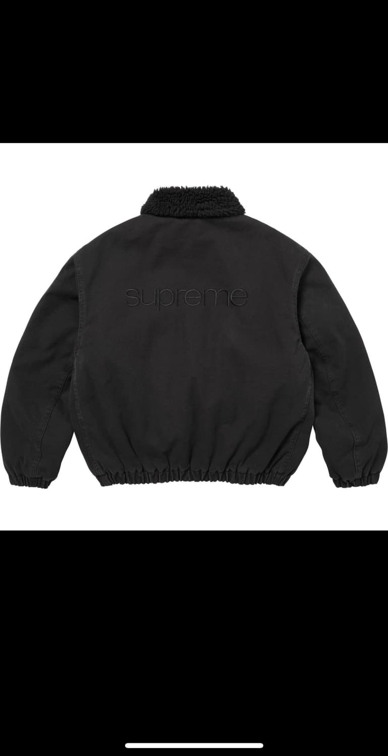 슈프림 포우 셔링 라인드 봄버 자켓 블랙 - 25FW 상품이미지3