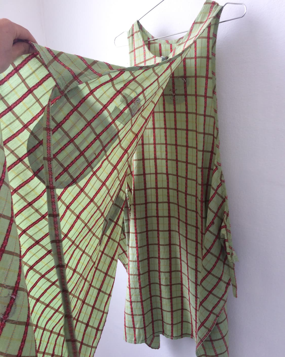 Bear check pattern apron 상품이미지4