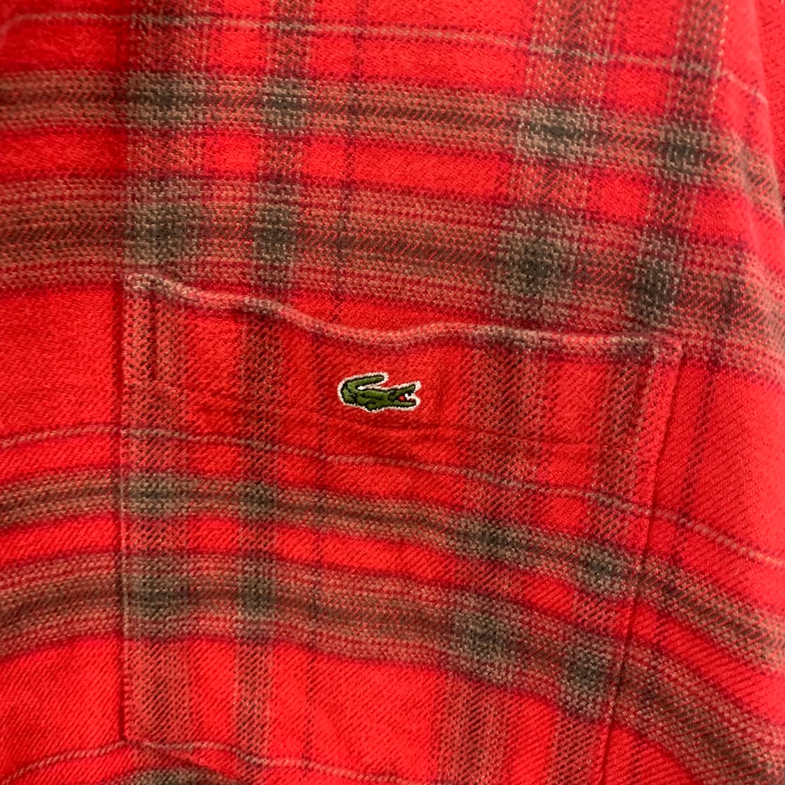 라코스테 자수로고 레드 체크 셔츠 상품이미지4