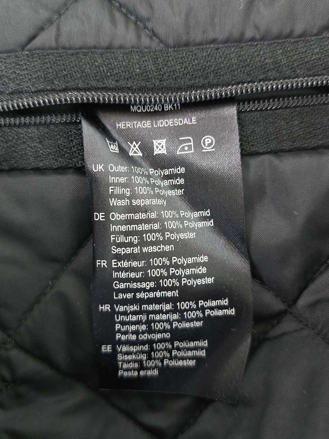 바버 리데스데일 퀼팅 자켓 블랙 S 상품이미지5