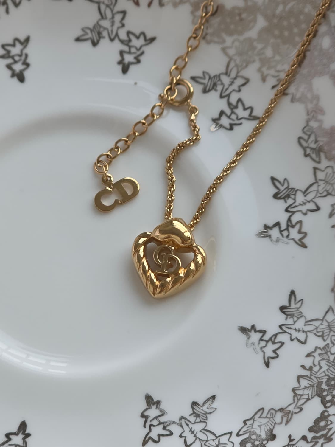 디올 금장 cd 오픈하트 목걸이 상품이미지2