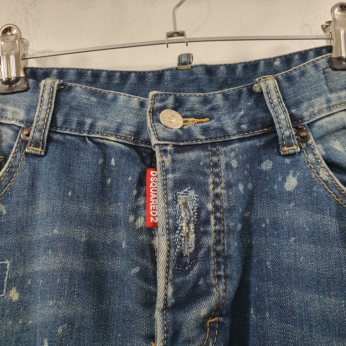 32 디스퀘어드2 남성 패치워크 빈티지 워싱 청바지 팬츠 상품이미지4