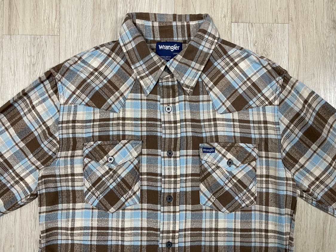 95) 70's 복각 랭글러 플란넬 체크 웨스턴 셔츠(RRL&LVC&폴로 상품이미지4