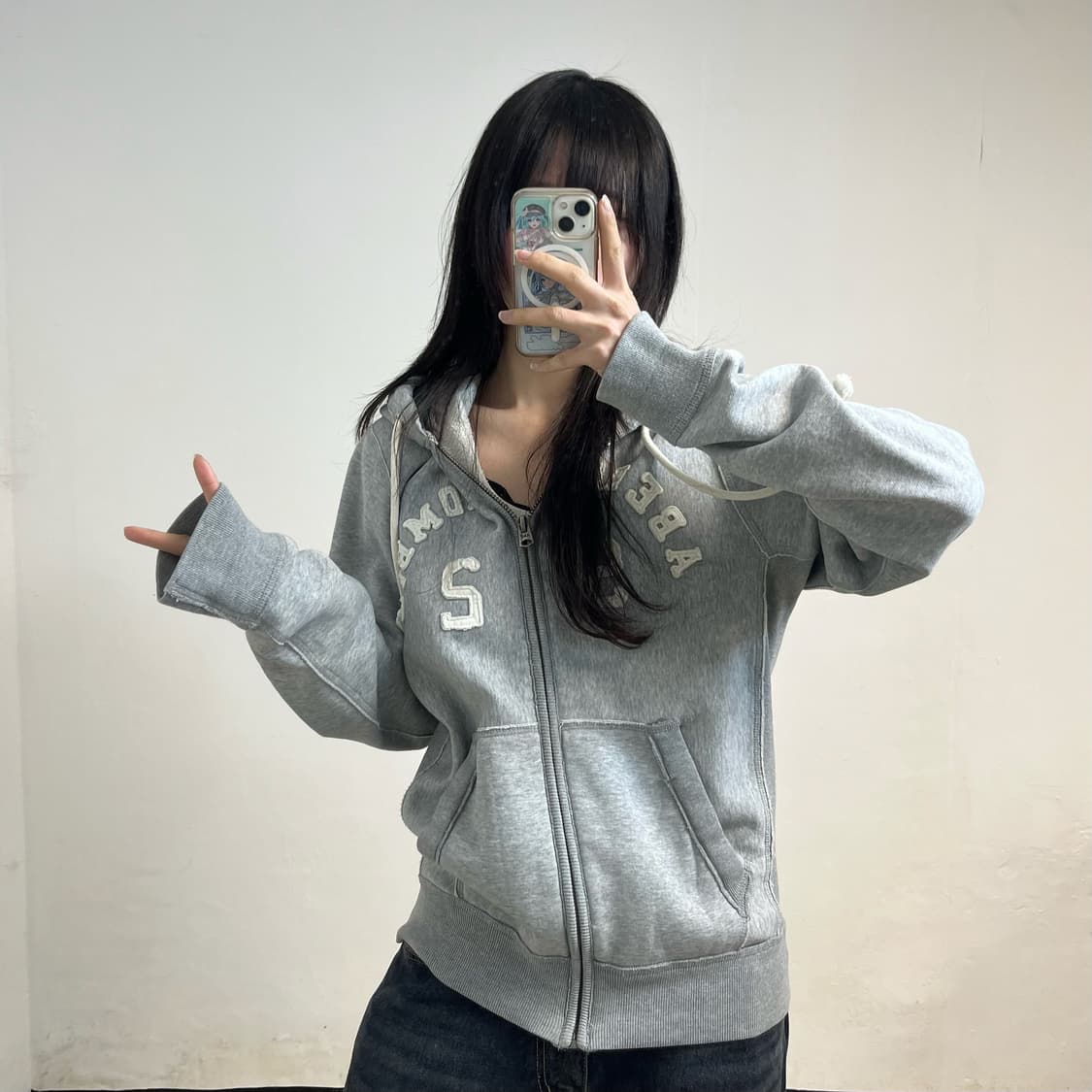 Abercrombie grey hoodie zip-up 상품이미지2