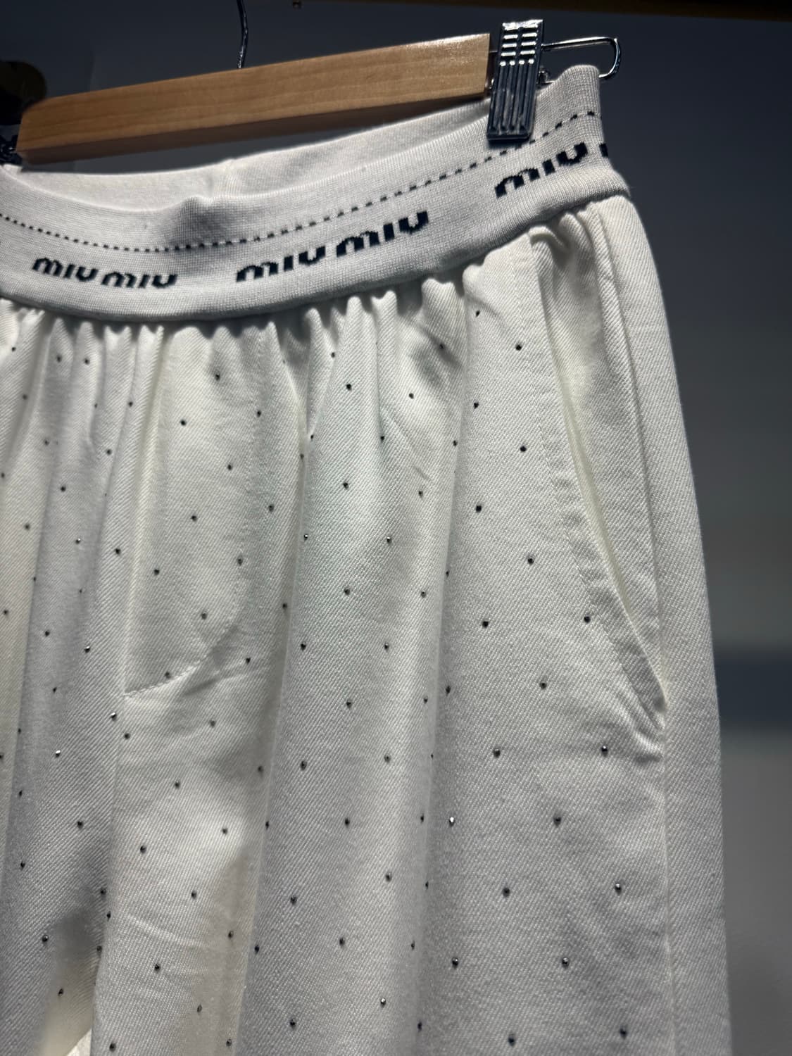 화이트 도트 큐빅 얇은 청바지 상품이미지5