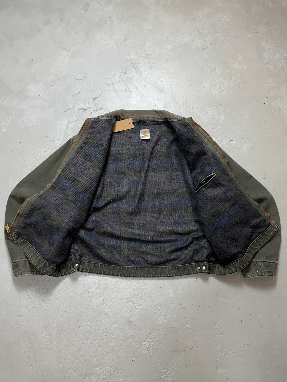 00's USA Made OG 칼하트 J97 디트로이트 MOS 모스그린 상품이미지7