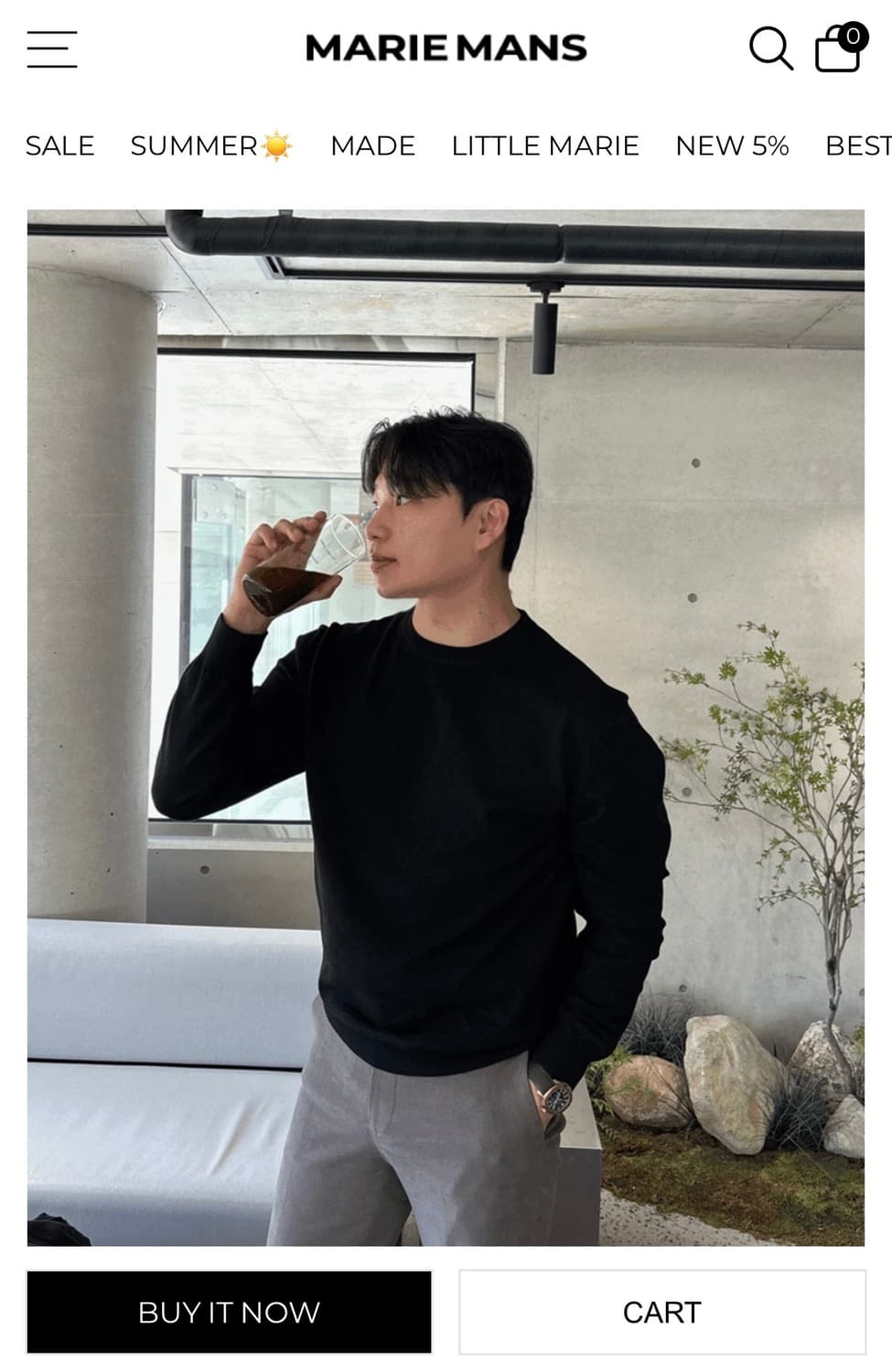 마젠트 캐시미어 라운드 니트 상품이미지2