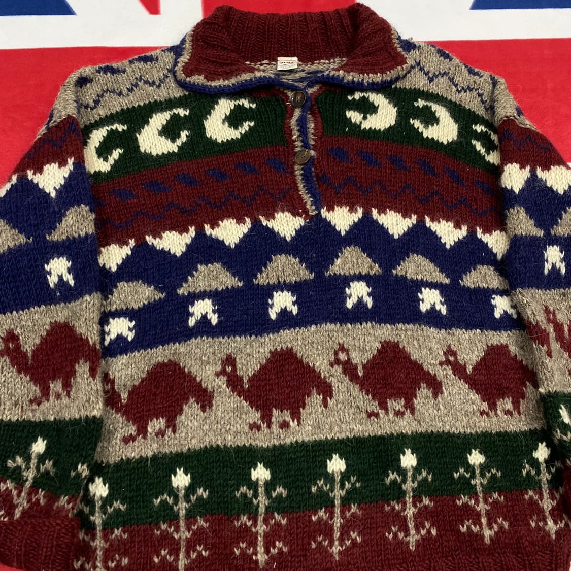 빈티지 울 카라니트 L 상품이미지3