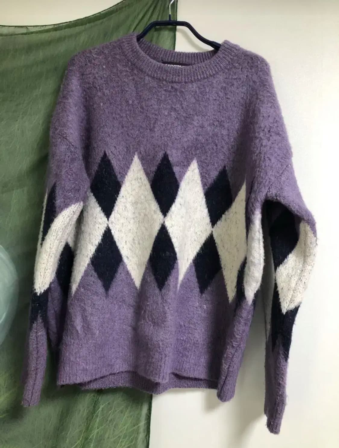 세인트페인 퍼플 아가일 니트 상품이미지1