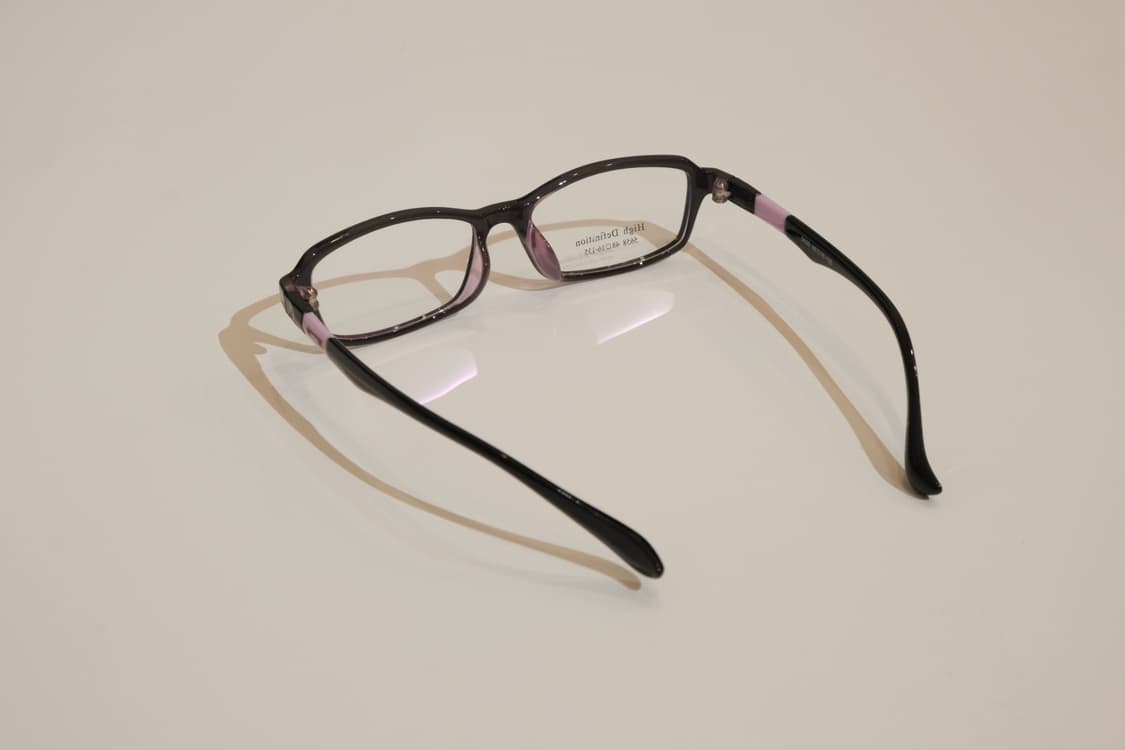 [Vintage] 블랙 & 베이비 핑크 포인트 스퀘어 뿔테 안경 상품이미지3