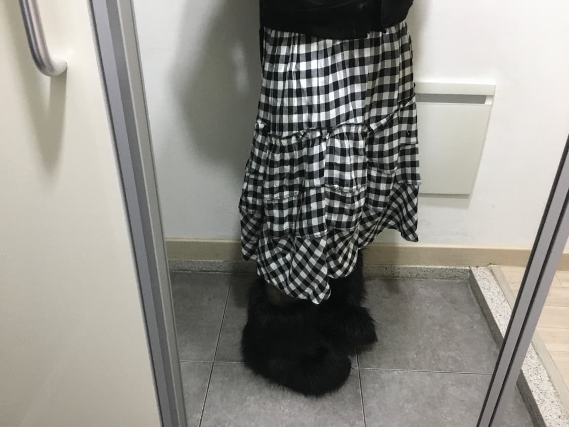 꼼데가르송 체크 러플 스커트 상품이미지4