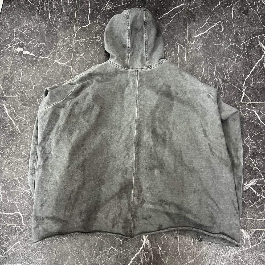 헤인서 더티 피그먼트 체인 후드집업 다크 그레이 상품이미지3