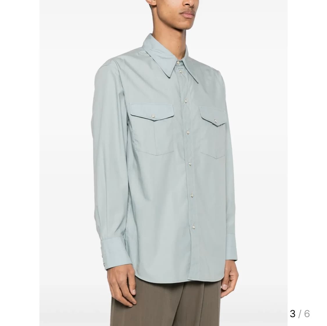 르메르 웨스턴 팝린 셔츠 스카이블루 (52사이즈) 상품이미지3