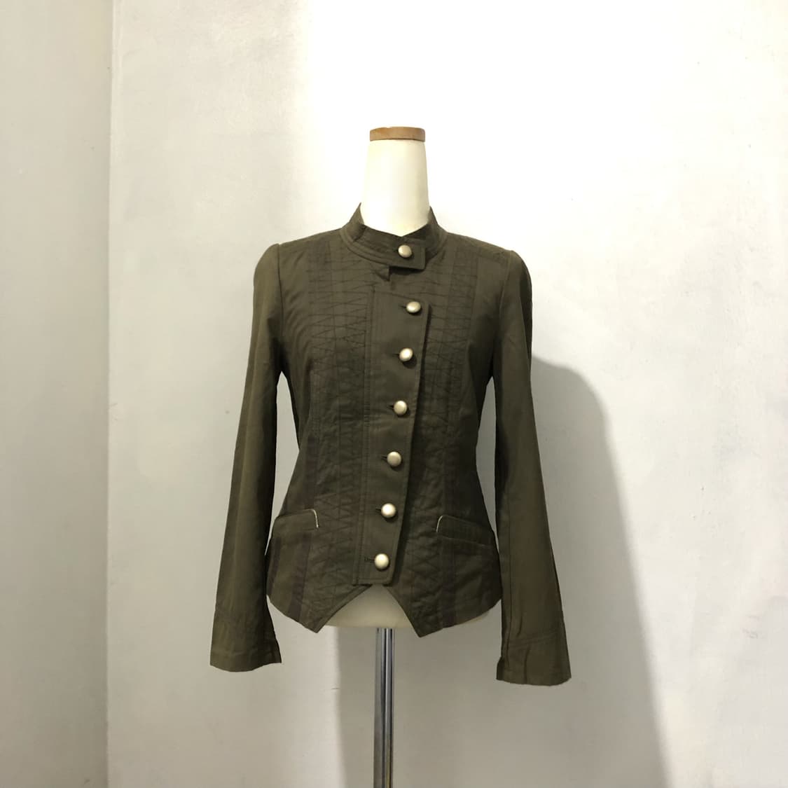 bnx 카키 골드 버튼 스티치 나폴레옹 자켓 빈티지 상품이미지1