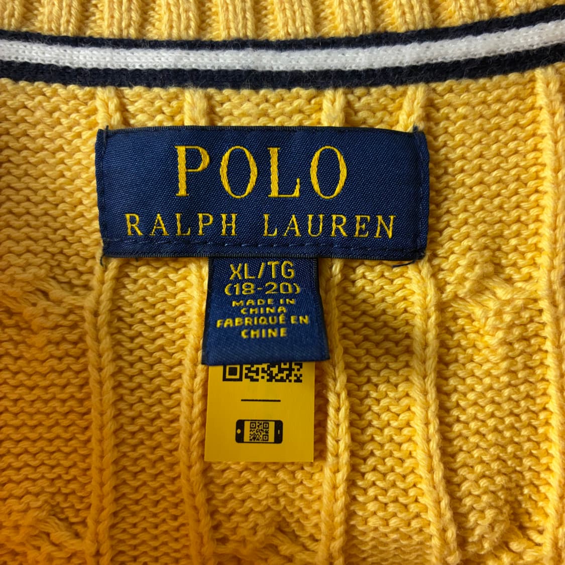Polo  폴로 랄프로렌 신형 자수 코튼 옐로우 꽈배기 니트  상품이미지4