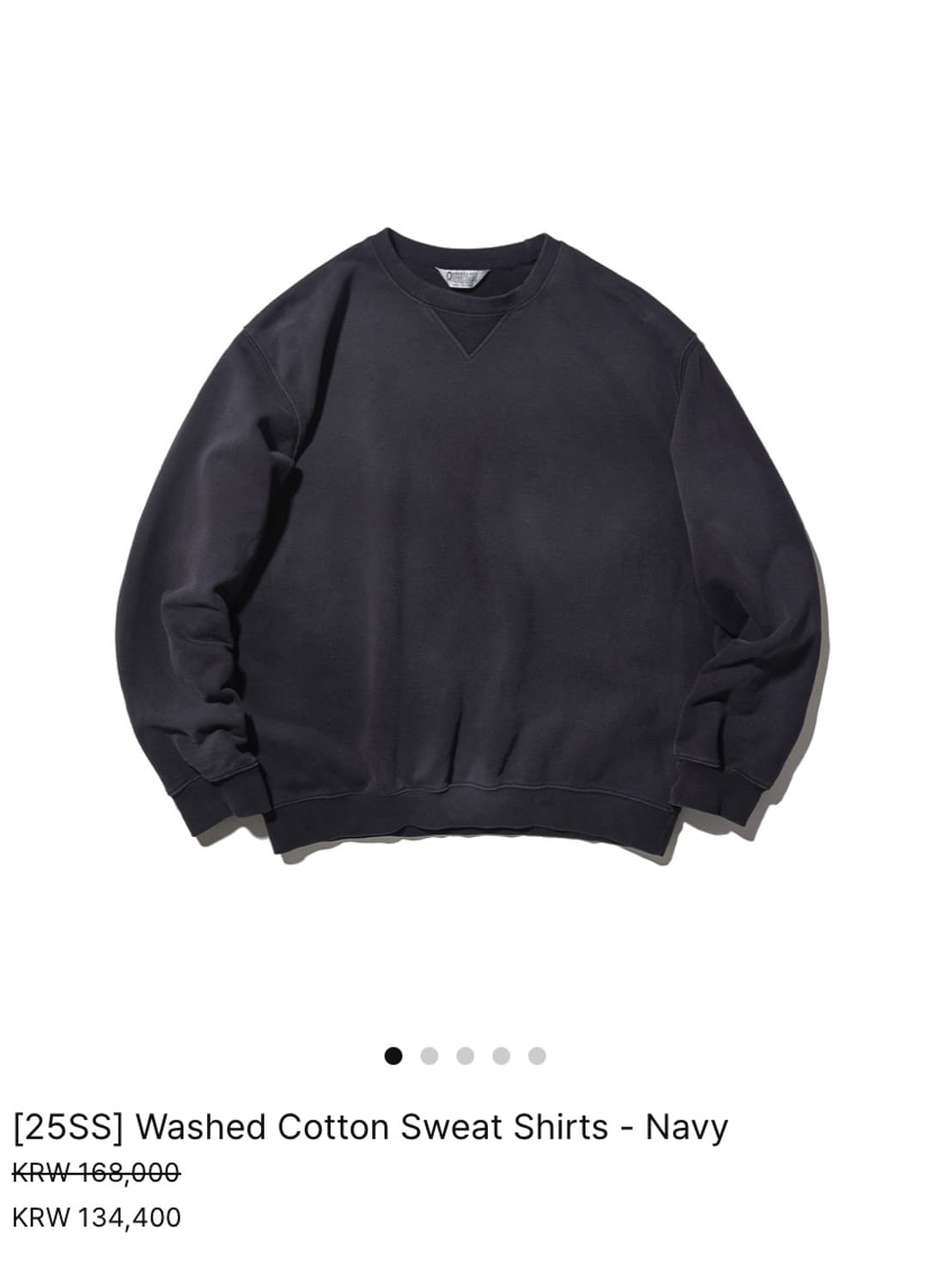 [24ss] Washed Cotton Sweat Shirts - Navy 상품이미지1
