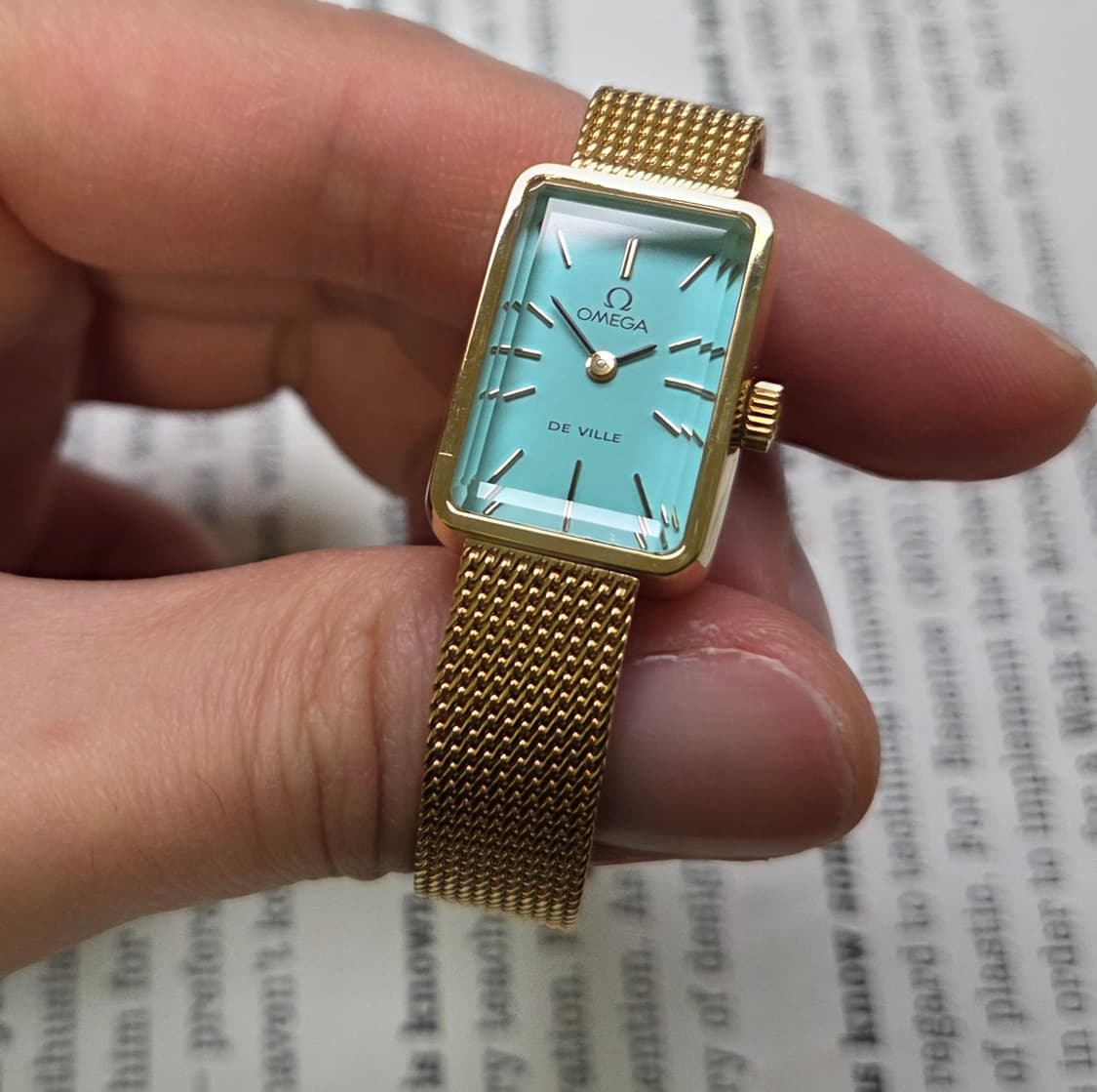 빈티지 오메가 드빌 탱크 민트 각유리 여성용 메쉬 브레이슬릿 ver. 상품이미지4