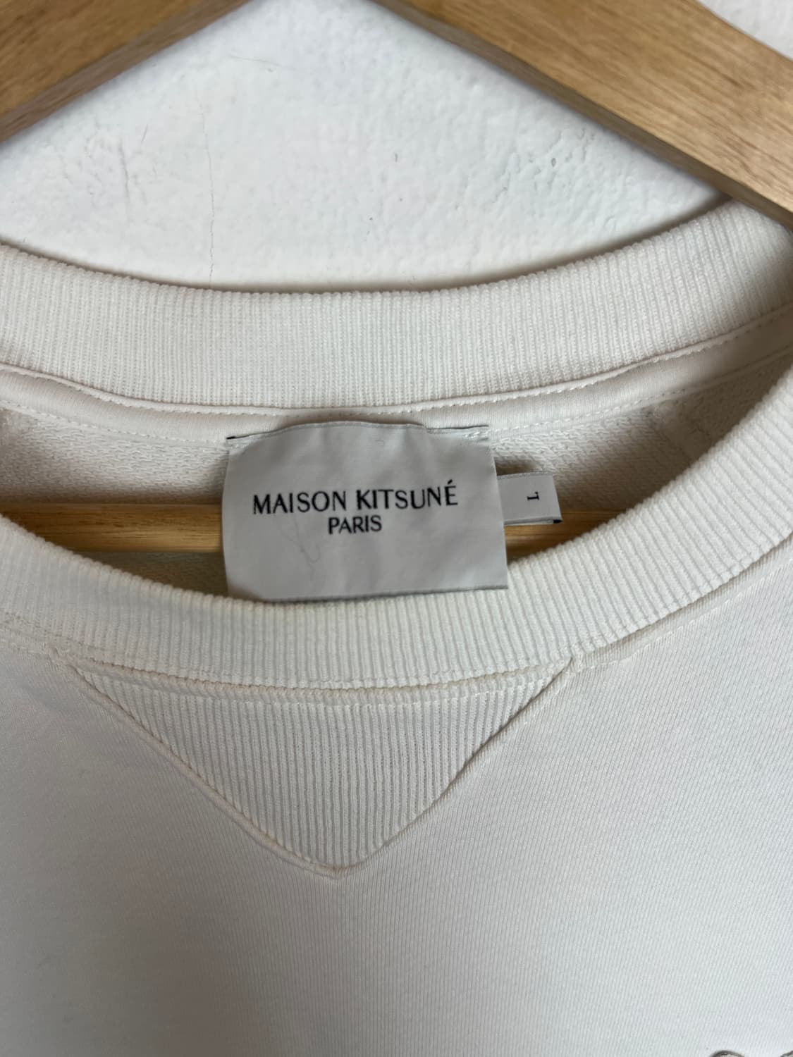 (정품) 메종키츠네 폭스 헤드 맨투맨 화이트 L 상품이미지4
