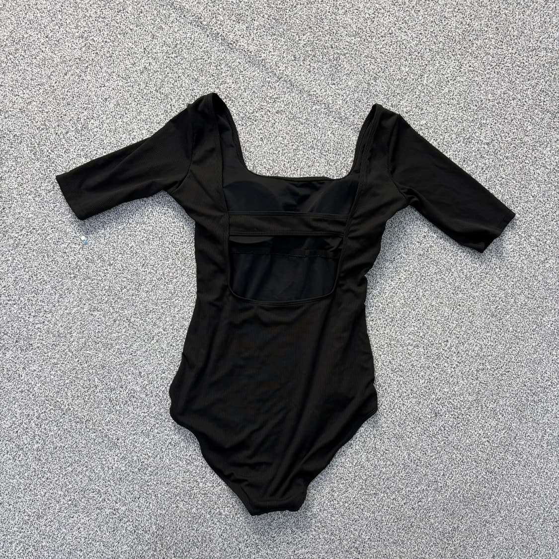 실측확인 빈티지 스퀘어넥 반팔 수영복 0608J2 상품이미지3